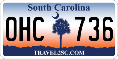 SC license plate OHC736