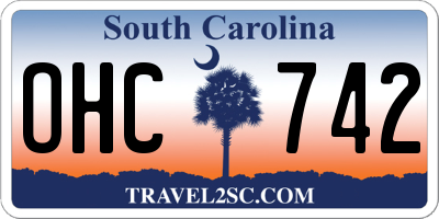 SC license plate OHC742