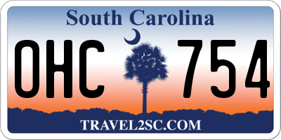 SC license plate OHC754
