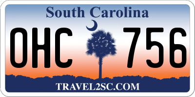 SC license plate OHC756