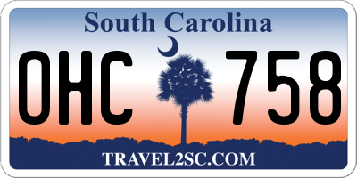 SC license plate OHC758