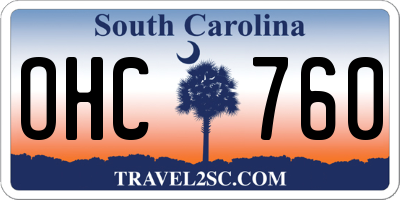 SC license plate OHC760