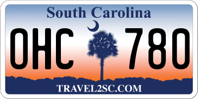 SC license plate OHC780