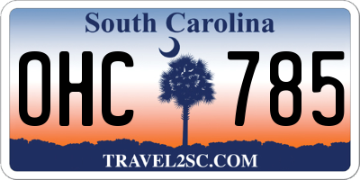 SC license plate OHC785