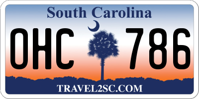 SC license plate OHC786
