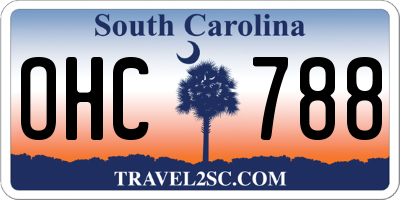 SC license plate OHC788
