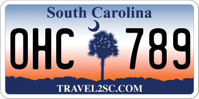SC license plate OHC789