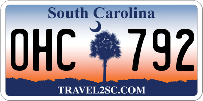 SC license plate OHC792