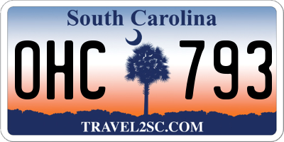 SC license plate OHC793