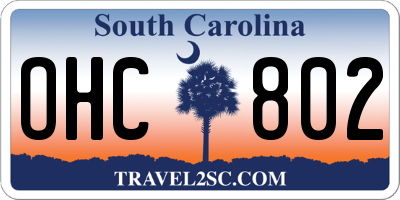 SC license plate OHC802