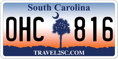 SC license plate OHC816