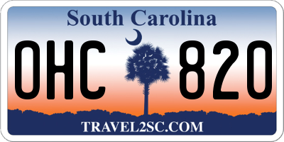 SC license plate OHC820