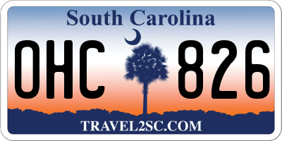 SC license plate OHC826