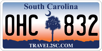 SC license plate OHC832