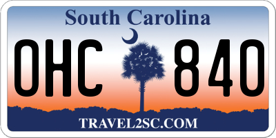 SC license plate OHC840