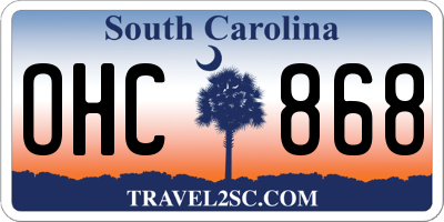 SC license plate OHC868