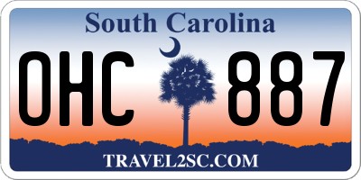 SC license plate OHC887