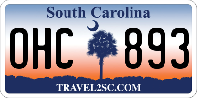 SC license plate OHC893