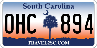 SC license plate OHC894