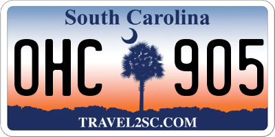 SC license plate OHC905