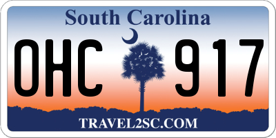 SC license plate OHC917