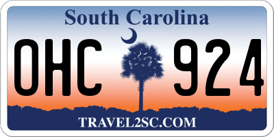 SC license plate OHC924