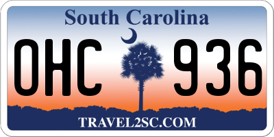SC license plate OHC936