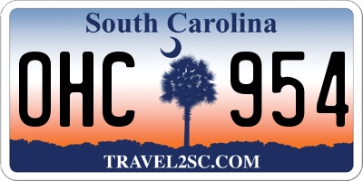 SC license plate OHC954
