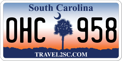 SC license plate OHC958