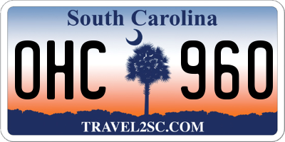 SC license plate OHC960