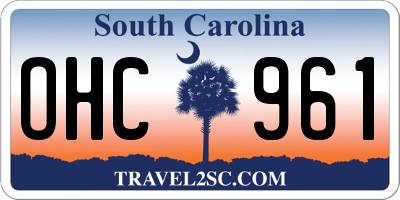 SC license plate OHC961