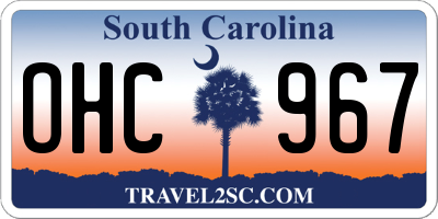 SC license plate OHC967
