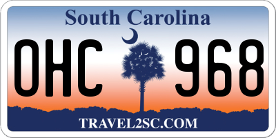 SC license plate OHC968
