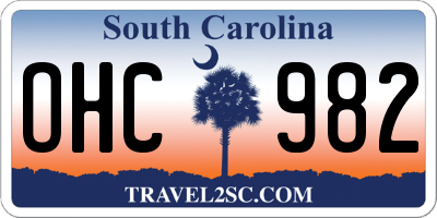 SC license plate OHC982