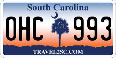 SC license plate OHC993