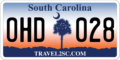 SC license plate OHD028