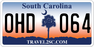 SC license plate OHD064