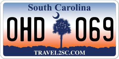 SC license plate OHD069