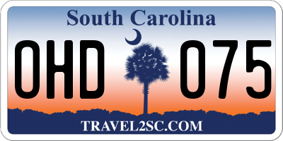SC license plate OHD075