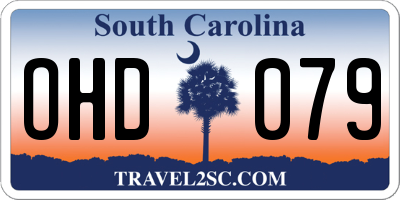 SC license plate OHD079