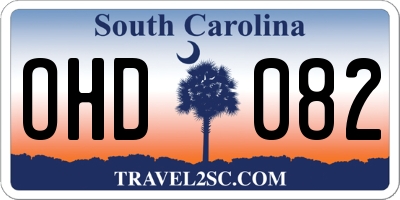 SC license plate OHD082