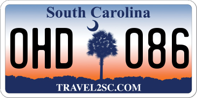 SC license plate OHD086