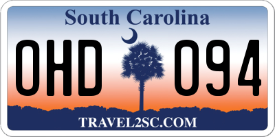 SC license plate OHD094