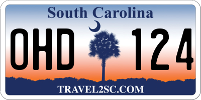 SC license plate OHD124