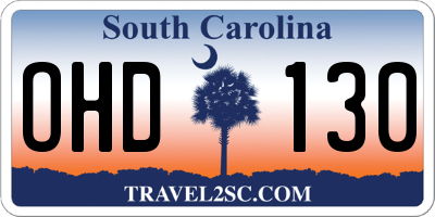 SC license plate OHD130
