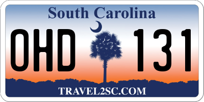 SC license plate OHD131