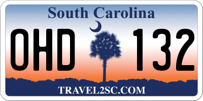 SC license plate OHD132