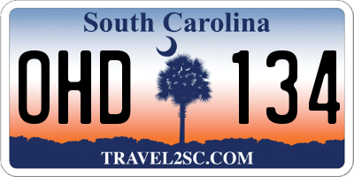 SC license plate OHD134