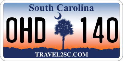 SC license plate OHD140