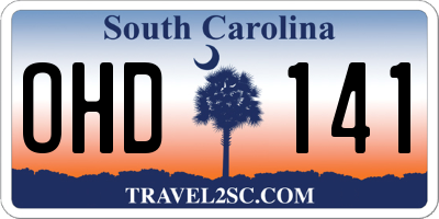 SC license plate OHD141